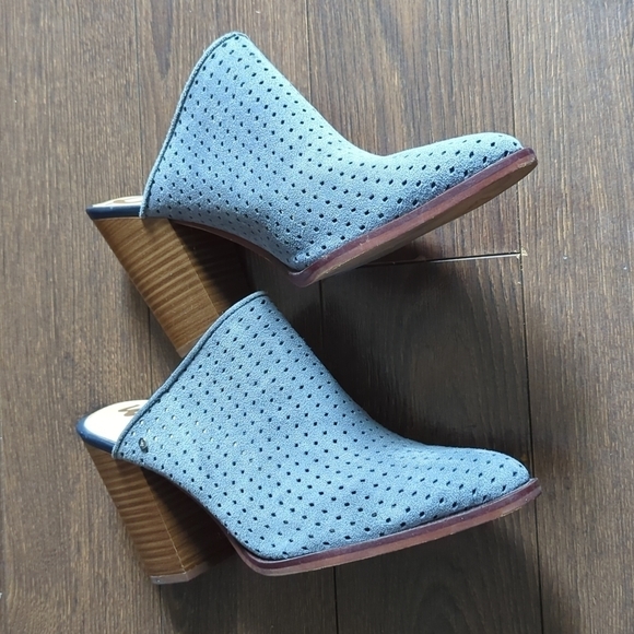 Sam Edelman Bates Perforated Suede Leather Mules/Slides - Picture 7 of 13